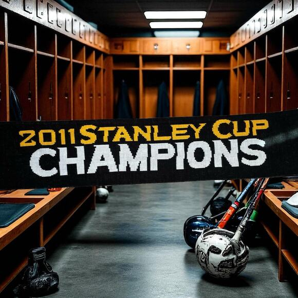 Boston Bruins 2011 Stanley Cup NHL Reebok Faceoff Collection Hockey Scarf 56" - Picture 1 of 13